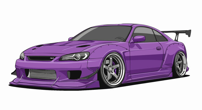 Purple sports car illustration