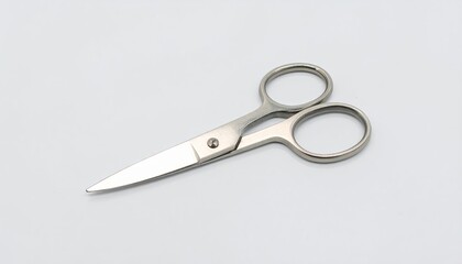 Precision cutting scissors white isolated background product photography minimalist style focused view sharp design