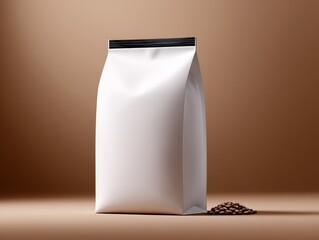 Coffee bean packaging mock up design for business branding display in a professional environment