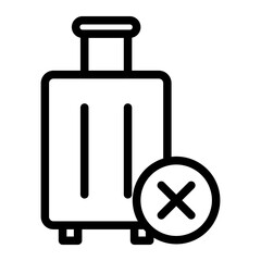 suitcase denied Line Icon
