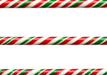 Festive Holiday Stripes: A Close-Up of Red, Green, and White Candy Canes Perfect for Christmas