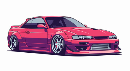 Obraz premium Pink custom car illustration design