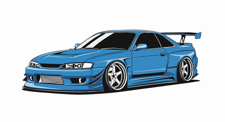 Obraz premium Blue sports car illustration