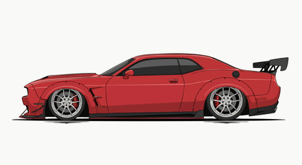 Red sports car illustration design