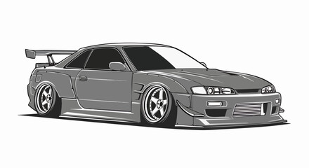 Fototapeta premium Custom sports car illustration