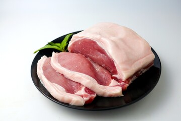 Fresh pork on a white background