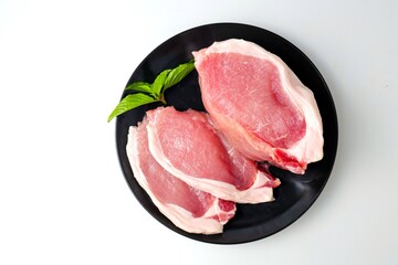 Fresh pork on a white background
