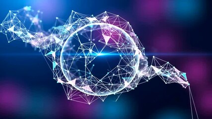 Futuristic digital network connection animation, global business network, data processing - Powered by Adobe