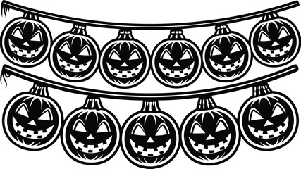 Halloween pumpkin jack o lantern string lights decoration