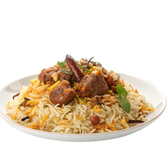 Biryani isolated on transparent background  
