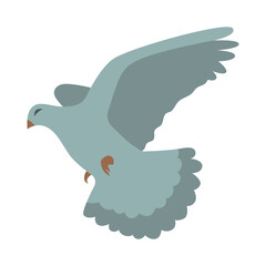 Soaring dove Vector Illustration. Bird in flight with wings spread wide captured in a minimalist vector style.