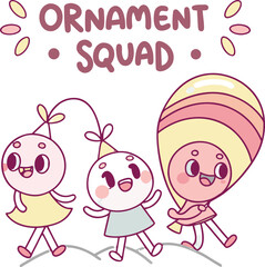 A fun vector illustration shows a loving couple and their child holding hands and walking together, with a background of playful hearts and cartoon art