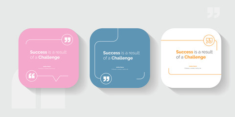 Set Bubble testimonial banner, quote, infographic. Social media post template designs for quotes. Empty speech bubbles, quote bubbles and text box