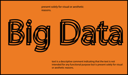 Big Data text written in lowercase letters.Vector lettering design. Simple word.