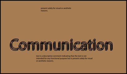 Communication text written in lowercase letters.Vector lettering design. Simple word.