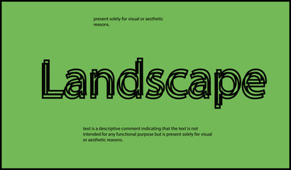 Landscape text written in lowercase letters.Vector lettering design. Simple word.