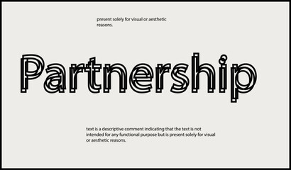 Partnership text written in lowercase letters.Vector lettering design. Simple word.