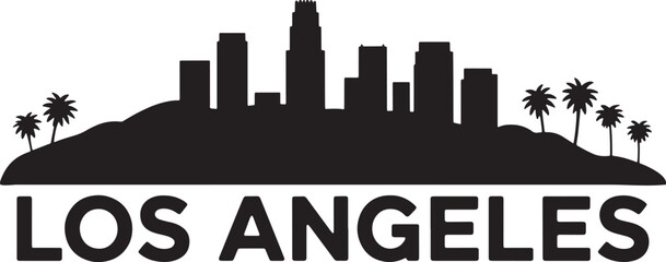 Fototapeta premium Los Angeles Skyline Silhouette Vector Illustration California Cityscape Landmark Design