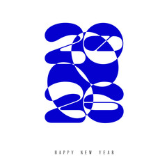 2026 typography design in blue gradient vertical layout