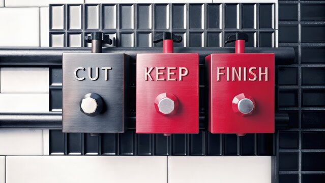 Stylish control panel with three functions cut keep finish in modern design