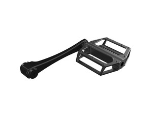 Dynamic Black Bike Pedal and Crank Arm – Modern 3D Render Isolated on Transparent PNG for High-End Cycling Gear, Fitness, and Mechanical Part Illustrations. Perfect for Digital and Print Media.
