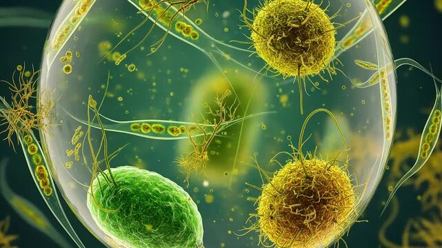 Microscopic Tapeworm Cell and Pathogen World