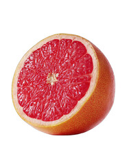 Close-up of a vibrant pink grapefruit half