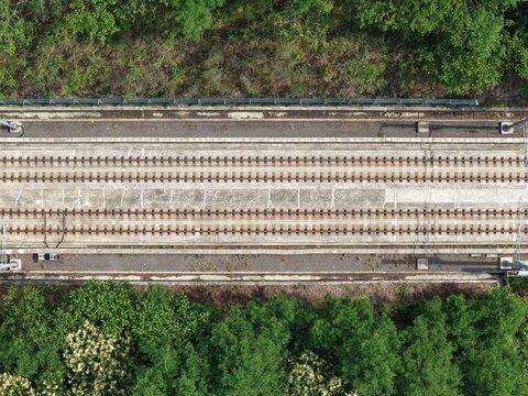 Railway Tracks Top View - 철도 선로 항공뷰