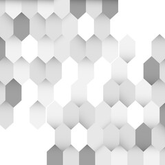 Abstract geometric pattern of interlocking hexagons in grayscale tones