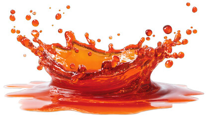 Orange liquid splash on dark background