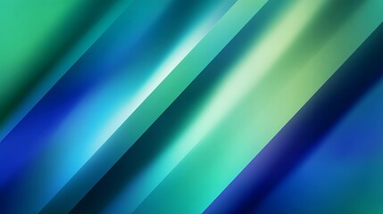 Abstract background with blue and green diagonal lines and blurred effect