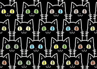 可愛い黒猫のシームレス壁紙。