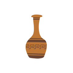 Vintage ceramic vases. Vase for flowers, antique pottery, floral. Vector illustration