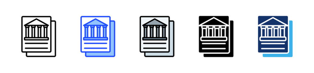 Government Policy Icon Collection With Multiple Styles