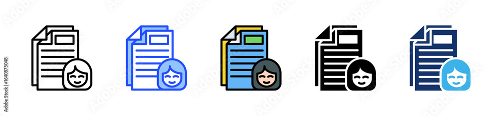 Poster regulatory inspection icon collection with multiple styles
