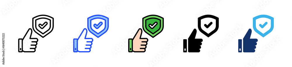 Poster verified badge icon collection with multiple styles