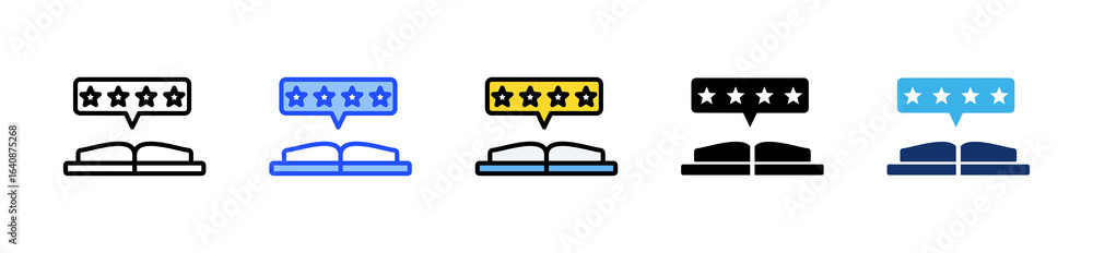 Poster expert review icon collection with multiple styles
