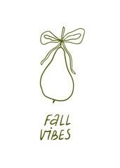 Hand drawn fall vector illustration with lettering