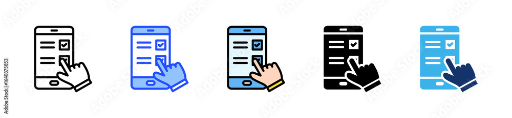 Poster online survey icon collection with multiple styles