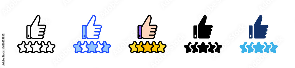 Poster customer satisfaction icon collection with multiple styles
