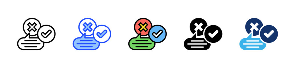 Review Moderation Icon Collection With Multiple Styles