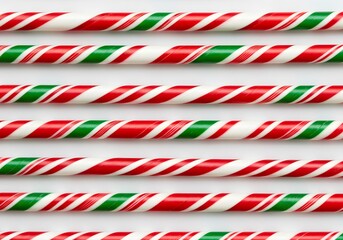 Festive Holiday Straws in a Vertical Arrangement with Red and Green Twists for Celebrations
