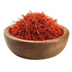 Red threads of saffron in a wooden bowl (1)
