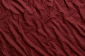 Burgundy Red Ripstop Nylon with Medium Wrinkles &ndash; Flat Lay Top-Down View
