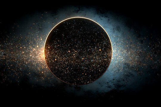 Mysterious cosmic portal shimmering with stardust and golden light, inviting exploration of the unknown universe