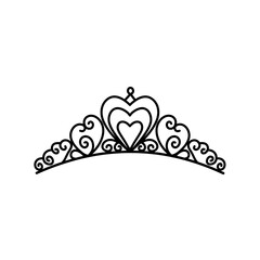 Hand drawn vintage Tiara vector illustration