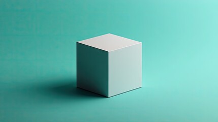 Fototapeta premium Minimal design with a small box positioned off-center on a monochromatic colored background for visual interest