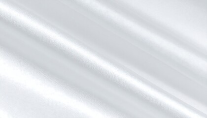 Smooth, white fabric with gentle diagonal folds and subtle light reflections