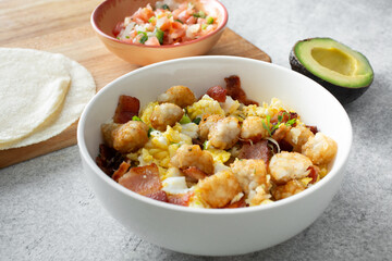A view of a breakfast bowl.