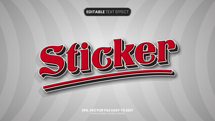Sticker editable text effect